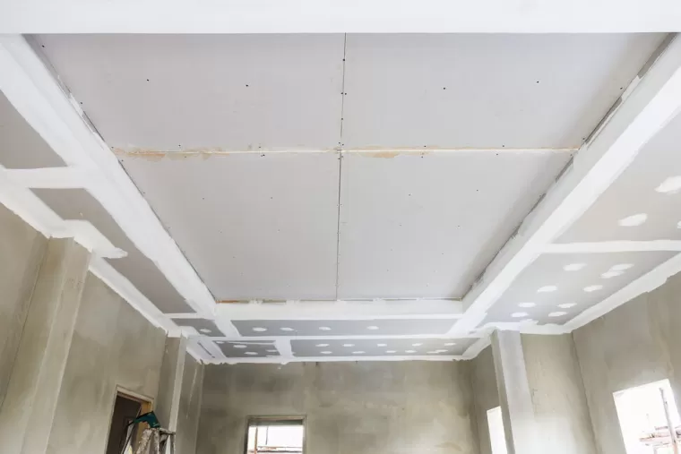 Bande de joint de placo au plafond, Parthenay, Demestre Elie